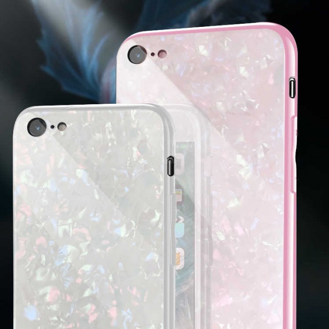 Apple iPhone SE 2022 Kılıf Zore Marbel Cam Silikon