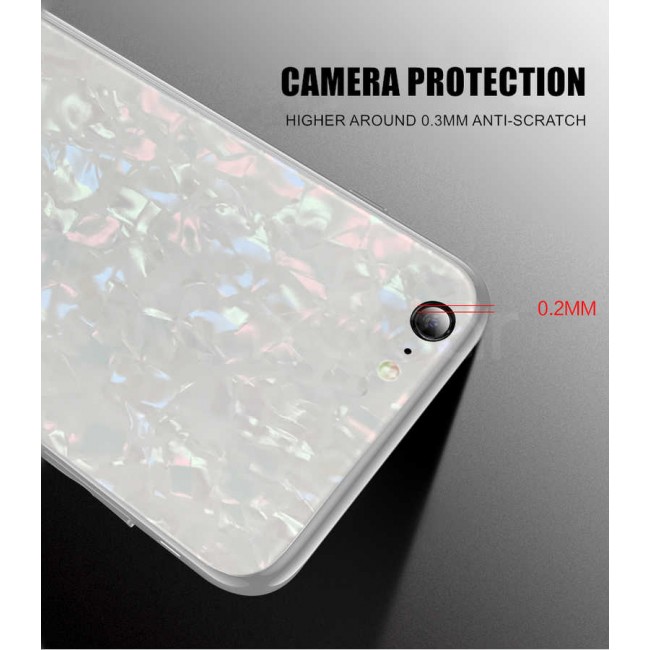 Apple iPhone SE 2022 Kılıf Zore Marbel Cam Silikon