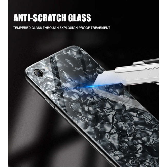 Apple iPhone SE 2022 Kılıf Zore Marbel Cam Silikon