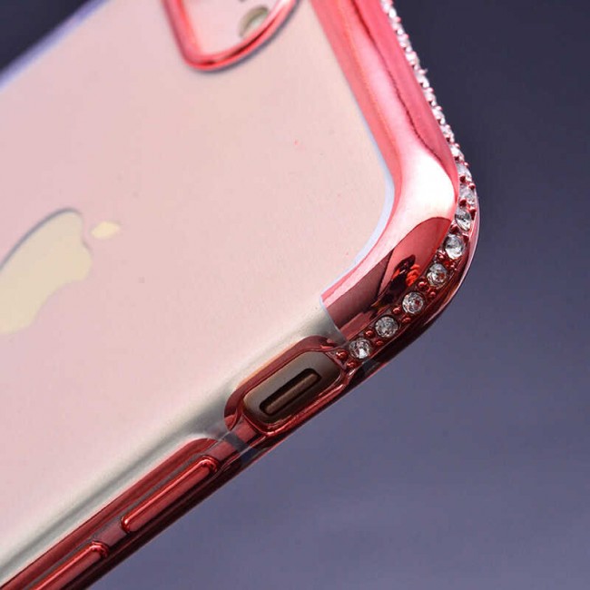 Apple iPhone SE 2022 Kılıf Zore Tek Sıra Taşlı Silikon Apple iPhone SE 2022 Kılıf Zore Tek Sıra Taşlı Silikon