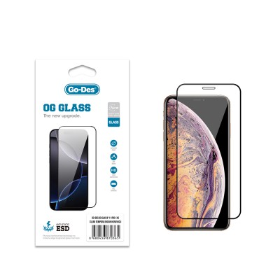 Bal-z Apple iPhone XS 5.8 Go Des OG Glass Antistatik Temperli Cam Ekran Koruyucu