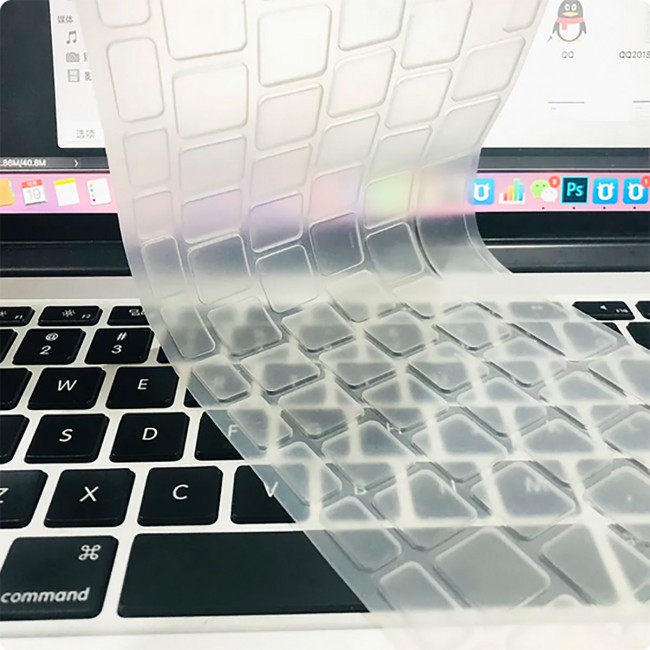 Apple Macbook 13' 2017 A1466 Zore Klavye Koruyucu Transparan Buzlu Silikon Ped Apple Macbook 13' 2017 A1466 Zore Klavye Koruyucu Transparan Buzlu Silikon Ped