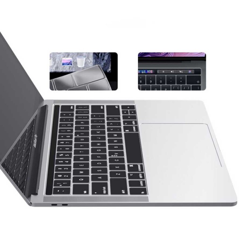 Bal-z Apple Macbook 16' Touch Bar A2141  Klavye Koruyucu Şeffaf Silikon Ped