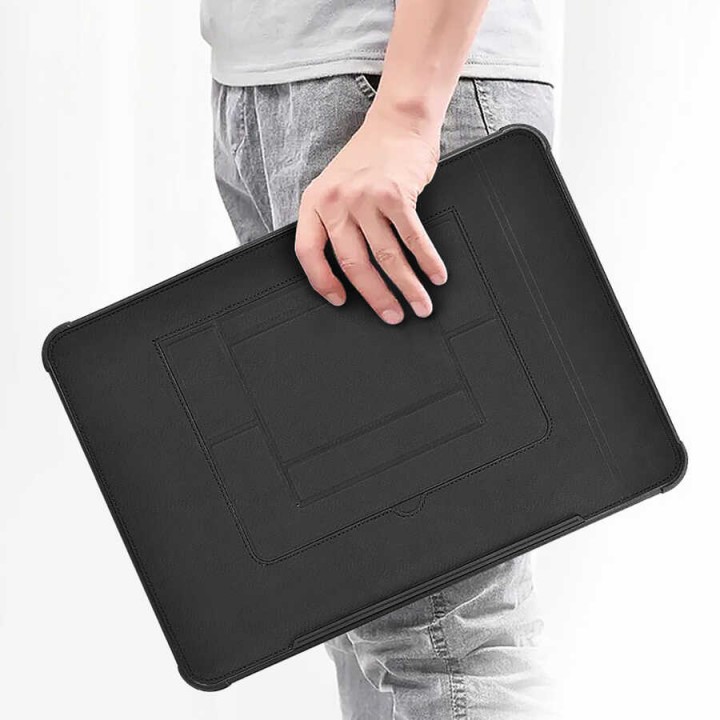 Apple Macbook 16.2' 2021 Wiwu Defender Stand Case Taşınabilir Standlı Magnetik PU Laptop Çantası