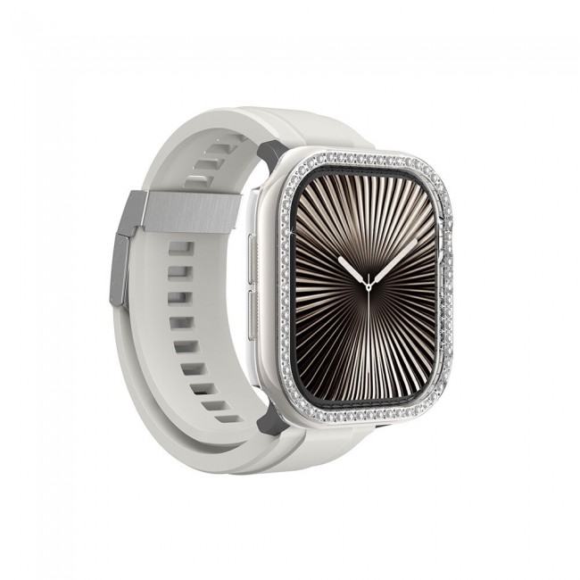 Apple Watch 10 42mm Amazingthing Gleam Fit FullGuard Taşlı Sert PC Kasa ve Ekran Koruyucu Apple Watch 10 42mm Amazingthing Gleam Fit FullGuard Taşlı Sert PC Kasa ve Ekran Koruyucu