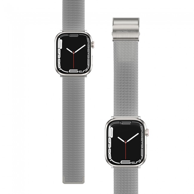 Apple Watch 10 42mm Amazingthing Titan Metal Hasır Kordon Apple Watch 10 42mm Amazingthing Titan Metal Hasır Kordon