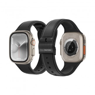 Apple Watch 10 42mm Amazingthing Titan Swift Deri Dokulu Silikon Kordon Apple Watch 10 42mm Amazingthing Titan Swift Deri Dokulu Silikon Kordon
