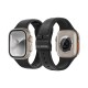 Apple Watch 10 42mm Amazingthing Titan Swift Deri Dokulu Silikon Kordon