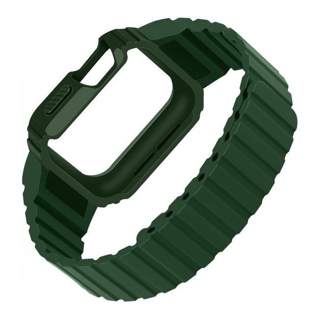 Apple Watch 10 42mm KRD-142 Airbag Tasarımlı Kasa Koruyuculu Silikon Kordon Apple Watch 10 42mm KRD-142 Airbag Tasarımlı Kasa Koruyuculu Silikon Kordon