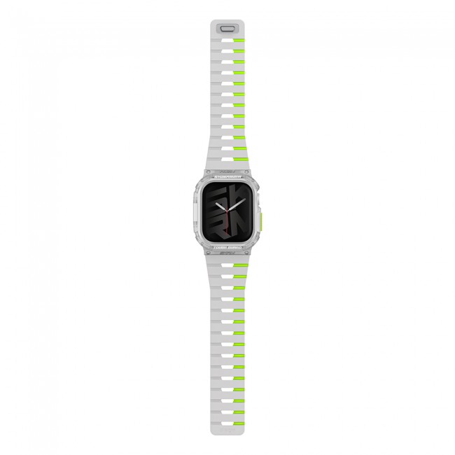 Apple Watch 10 42mm Skinarma Nightglow Atom TPU Kasa Koruyucu + Gemini Silikon Kordon Apple Watch 10 42mm Skinarma Nightglow Atom TPU Kasa Koruyucu + Gemini Silikon Kordon