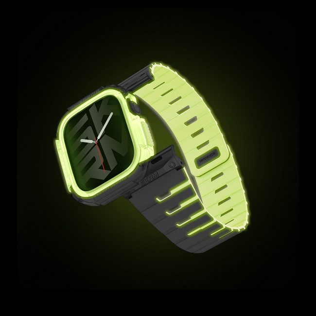 Apple Watch 10 42mm Skinarma Nightglow Atom TPU Kasa Koruyucu + Gemini Silikon Kordon Apple Watch 10 42mm Skinarma Nightglow Atom TPU Kasa Koruyucu + Gemini Silikon Kordon