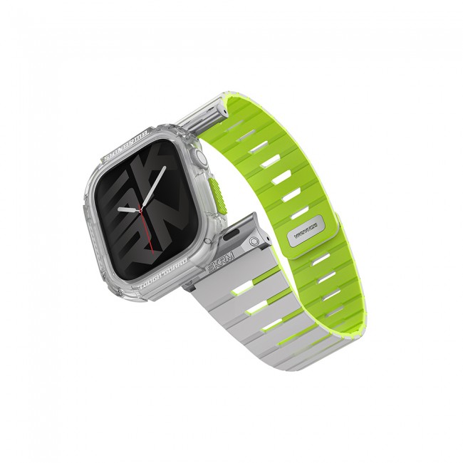 Apple Watch 10 42mm Skinarma Nightglow Atom TPU Kasa Koruyucu + Gemini Silikon Kordon Apple Watch 10 42mm Skinarma Nightglow Atom TPU Kasa Koruyucu + Gemini Silikon Kordon
