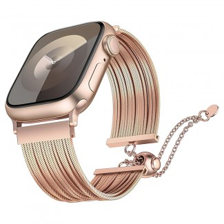 Apple Watch 10 42mm Zore KRD-137 Metal Hasır Kordon Apple Watch 10 42mm Zore KRD-137 Metal Hasır Kordon