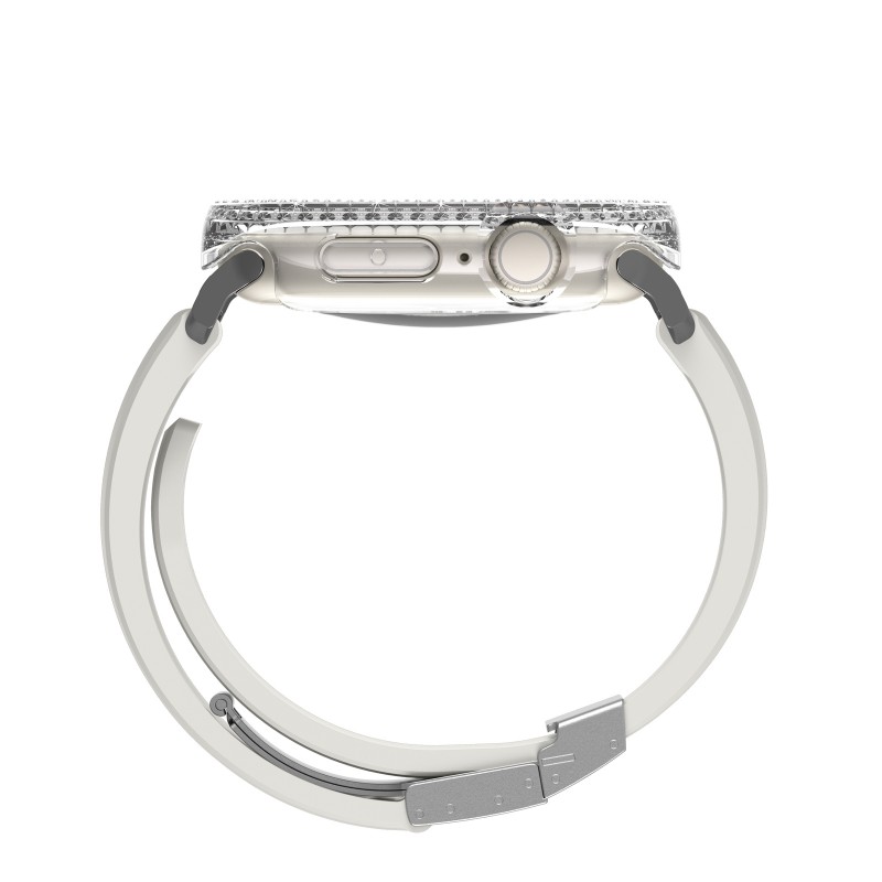 Bal-z Apple Watch 10 46mm Amazingthing Gleam Fit FullGuard Taşlı Sert PC Kasa ve Ekran Koruyucu