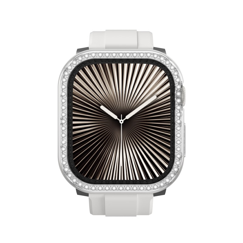 Bal-z Apple Watch 10 46mm Amazingthing Gleam Fit FullGuard Taşlı Sert PC Kasa ve Ekran Koruyucu