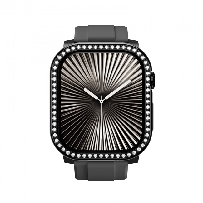 Apple Watch 10 46mm Amazingthing Gleam Fit FullGuard Taşlı Sert PC Kasa ve Ekran Koruyucu Apple Watch 10 46mm Amazingthing Gleam Fit FullGuard Taşlı Sert PC Kasa ve Ekran Koruyucu