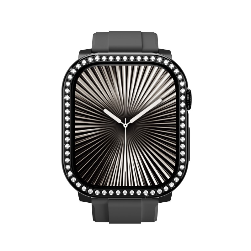 Bal-z Apple Watch 10 46mm Amazingthing Gleam Fit FullGuard Taşlı Sert PC Kasa ve Ekran Koruyucu