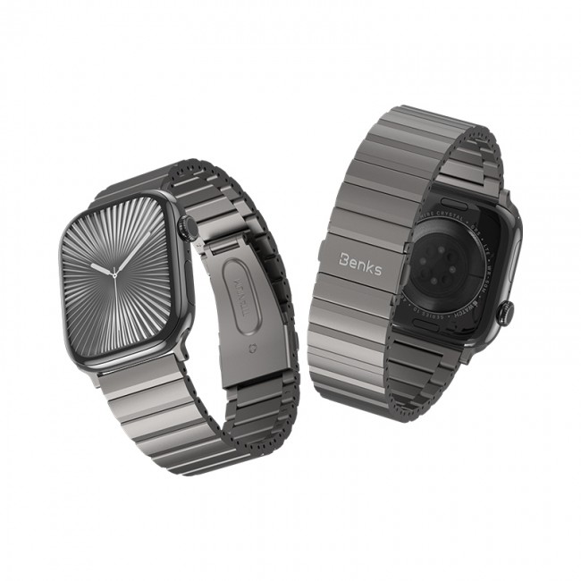 Apple Watch 10 46mm Benks Aero Titan Serisi Titanyum Metal Kordon Apple Watch 10 46mm Benks Aero Titan Serisi Titanyum Metal Kordon