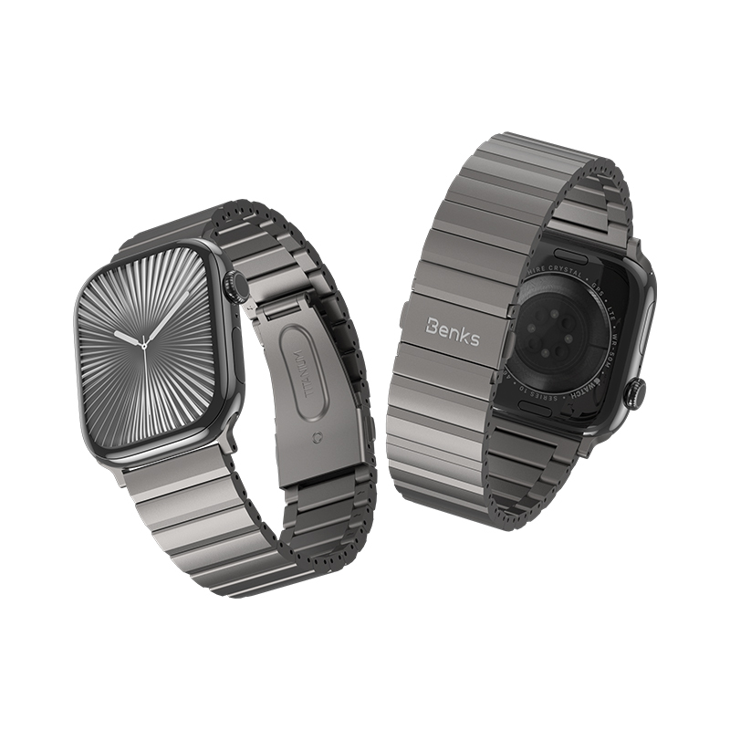 Bal-z Apple Watch 10 46mm Benks Aero Titan Serisi Titanyum Metal Kordon