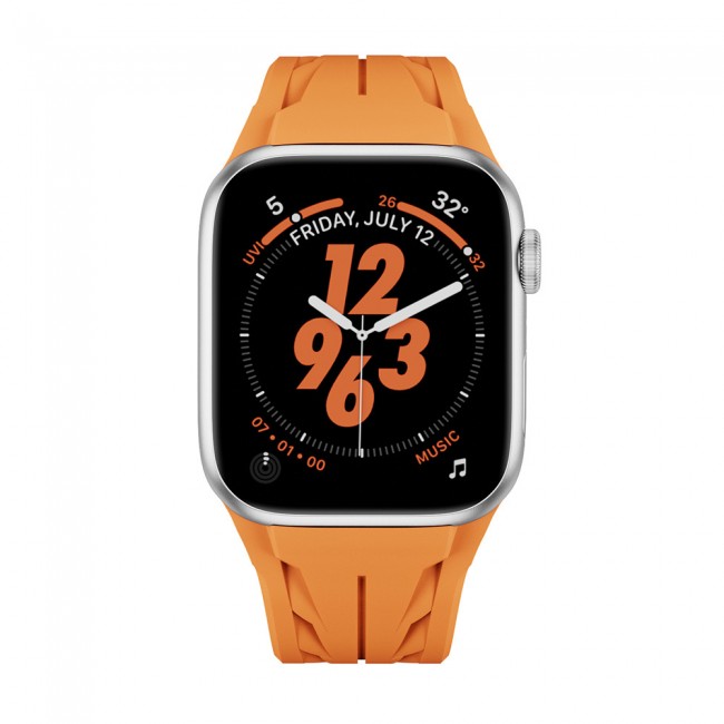 Apple Watch 10 46mm KRD-127 Metal Tokalı Silikon Kordon Apple Watch 10 46mm KRD-127 Metal Tokalı Silikon Kordon