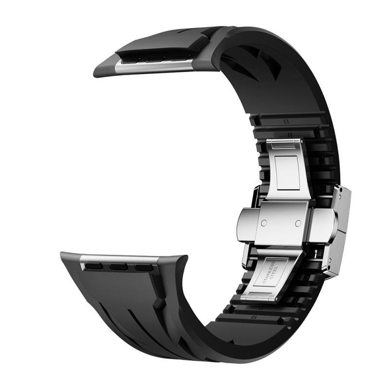 Bal-z Apple Watch 10 46mm KRD-127 Metal Tokalı Silikon Kordon
