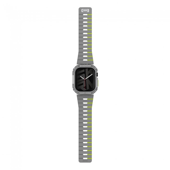 Apple Watch 10 46mm Skinarma Nightglow Atom TPU Kasa Koruyucu + Gemini Silikon Kordon