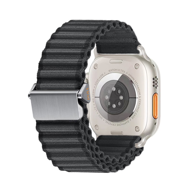 Bal-z Apple Watch 10 46mm  KRD-123 Naylon Kumaş Hasır Örgülü Kordon