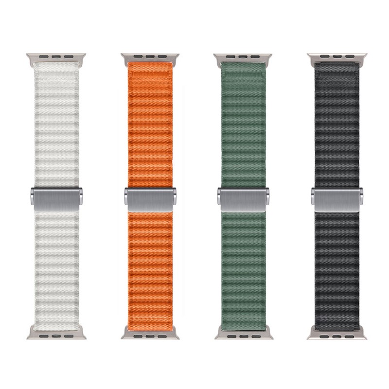 Bal-z Apple Watch 10 46mm  KRD-123 Naylon Kumaş Hasır Örgülü Kordon