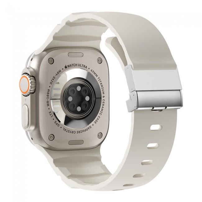 Apple Watch 10 46mm Zore KRD-145 Metal Tokalı Silikon Kordon Apple Watch 10 46mm Zore KRD-145 Metal Tokalı Silikon Kordon