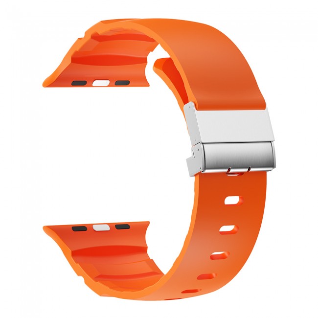 Apple Watch 10 46mm Zore KRD-145 Metal Tokalı Silikon Kordon Apple Watch 10 46mm Zore KRD-145 Metal Tokalı Silikon Kordon