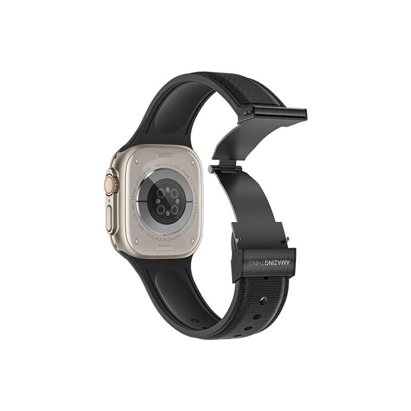 Bal-z Apple Watch 38mm Amazingthing Titan Swift Deri Dokulu Silikon Kordon