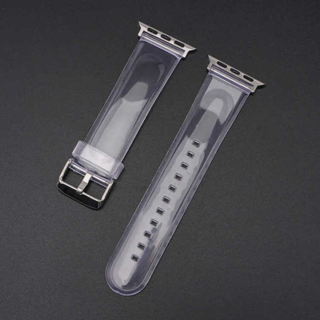 Apple Watch 38mm KRD-13 Şeffaf Silikon Kordon Apple Watch 38mm KRD-13 Şeffaf Silikon Kordon