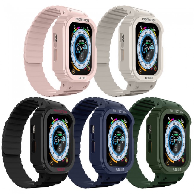 Apple Watch 38mm KRD-142 Airbag Tasarımlı Kasa Koruyuculu Silikon Kordon Apple Watch 38mm KRD-142 Airbag Tasarımlı Kasa Koruyuculu Silikon Kordon