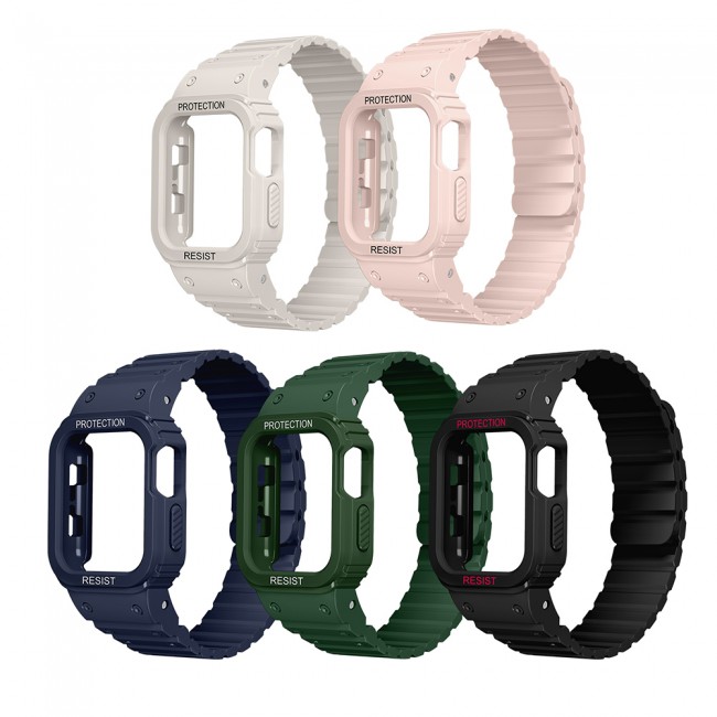 Apple Watch 38mm KRD-142 Airbag Tasarımlı Kasa Koruyuculu Silikon Kordon Apple Watch 38mm KRD-142 Airbag Tasarımlı Kasa Koruyuculu Silikon Kordon