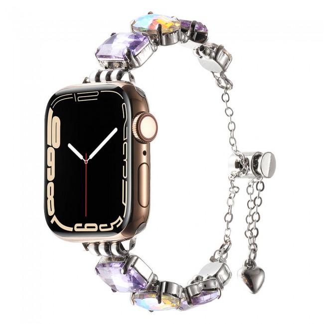Apple Watch 38mm Zore KRD-115 Renkli Taş Tasarımlı Kordon Apple Watch 38mm Zore KRD-115 Renkli Taş Tasarımlı Kordon