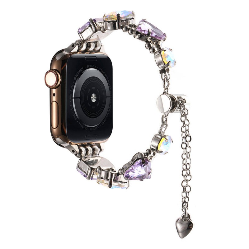 Bal-z Apple Watch 38mm  KRD-115 Renkli Taş Tasarımlı Kordon