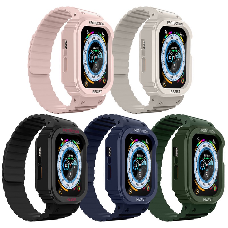Bal-z Apple Watch 38mm  KRD-142 Airbag Tasarımlı Kasa Koruyuculu Silikon Kordon