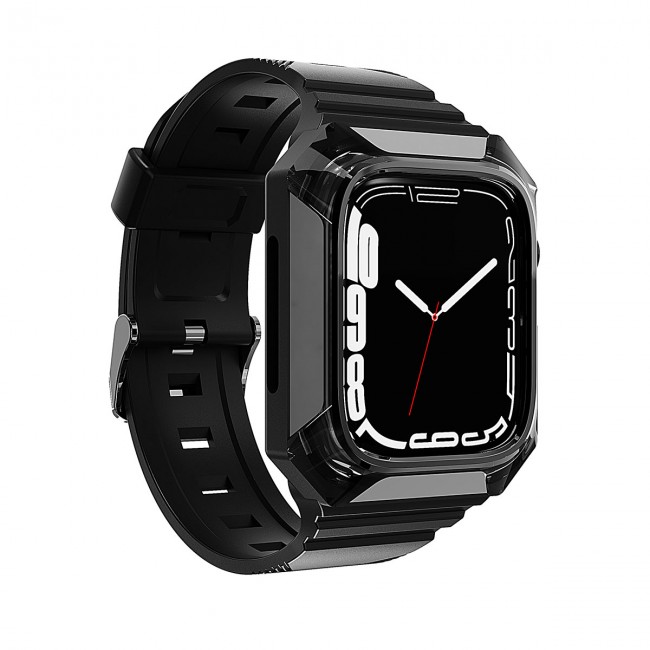 Apple Watch 38mm Zore KRD-88 Sert PC Kasa Koruyuculu Silikon Kordon Apple Watch 38mm Zore KRD-88 Sert PC Kasa Koruyuculu Silikon Kordon