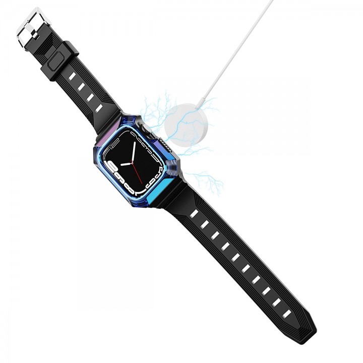 Apple Watch 38mm Zore KRD-88 Sert PC Kasa Koruyuculu Silikon Kordon