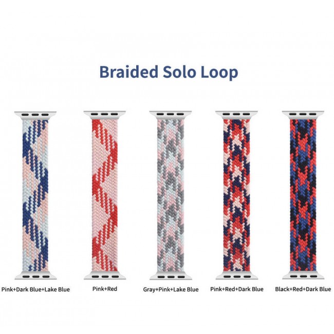 Apple Watch 40mm Wiwu Braided Solo Loop Contrast Color Large Kordon Apple Watch 40mm Wiwu Braided Solo Loop Contrast Color Large Kordon