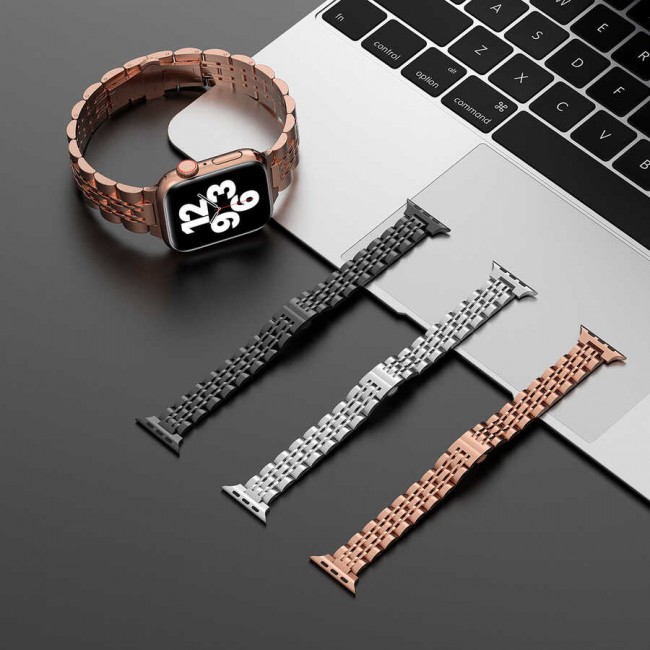 Apple Watch 40mm Wiwu Seven Beads Steel Belt Metal Kordon Apple Watch 40mm Wiwu Seven Beads Steel Belt Metal Kordon