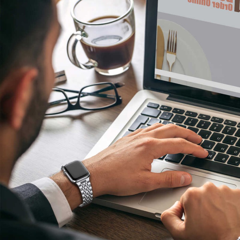 Bal-z Apple Watch 40mm Wiwu Seven Beads Steel Belt Metal Kordon