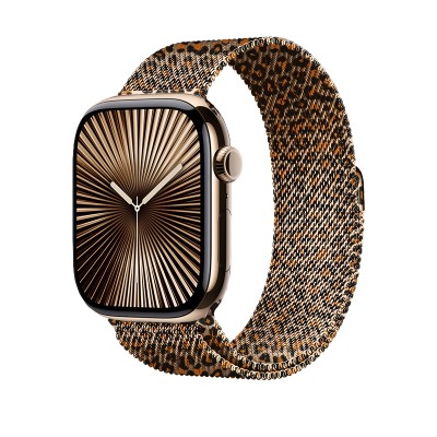 Bal-z Apple Watch 40mm  KRD-01 Leopar Desenli Metal Kordon