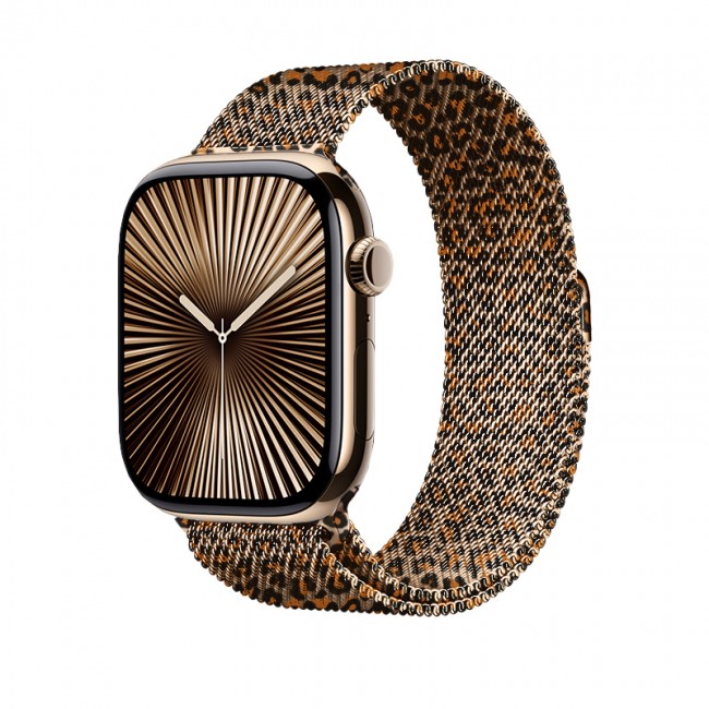 Apple Watch 40mm Zore KRD-01 Leopar Desenli Metal Kordon Apple Watch 40mm Zore KRD-01 Leopar Desenli Metal Kordon
