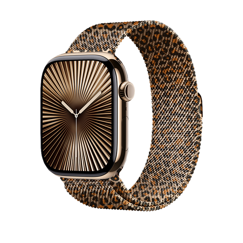 Bal-z Apple Watch 40mm  KRD-01 Leopar Desenli Metal Kordon