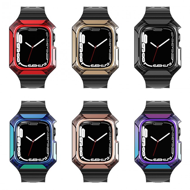 Apple Watch 40mm Zore KRD-88 Sert PC Kasa Koruyuculu Silikon Kordon Apple Watch 40mm Zore KRD-88 Sert PC Kasa Koruyuculu Silikon Kordon
