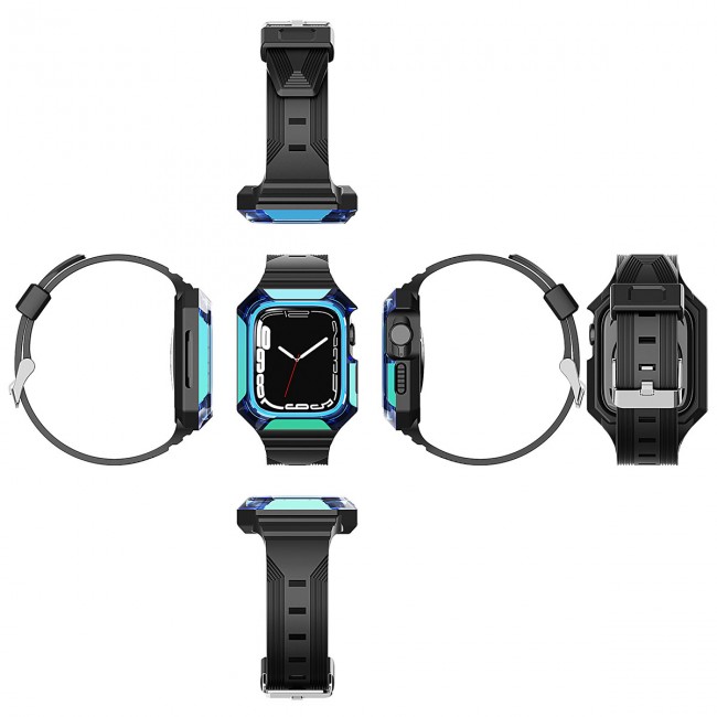 Apple Watch 40mm Zore KRD-88 Sert PC Kasa Koruyuculu Silikon Kordon Apple Watch 40mm Zore KRD-88 Sert PC Kasa Koruyuculu Silikon Kordon
