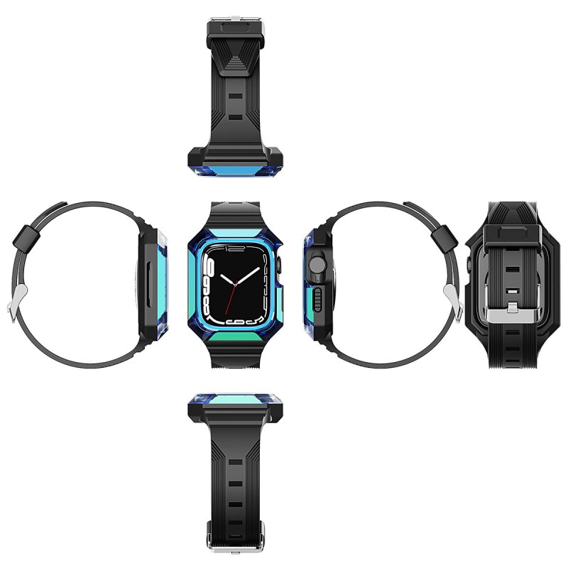 Bal-z Apple Watch 40mm  KRD-88 Sert PC Kasa Koruyuculu Silikon Kordon