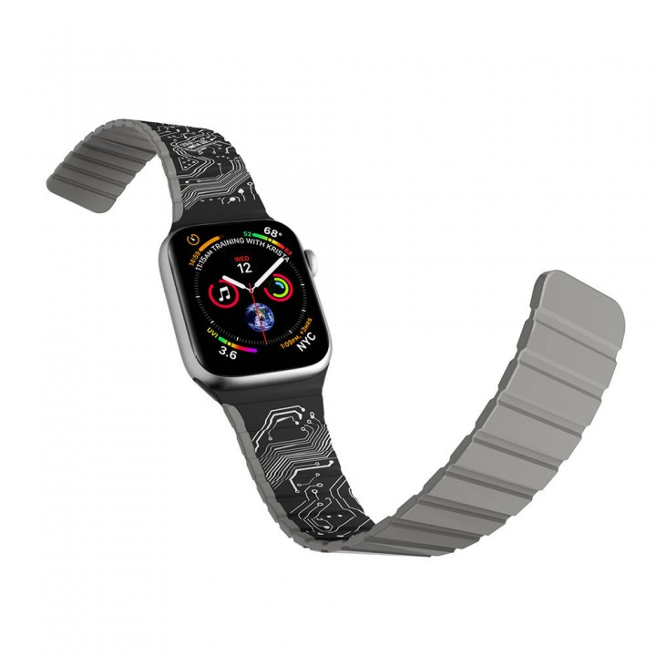 Apple Watch 42mm Kordon Youngkit Technological Magnetik Tak Çıkar Silikon Strap Kayış