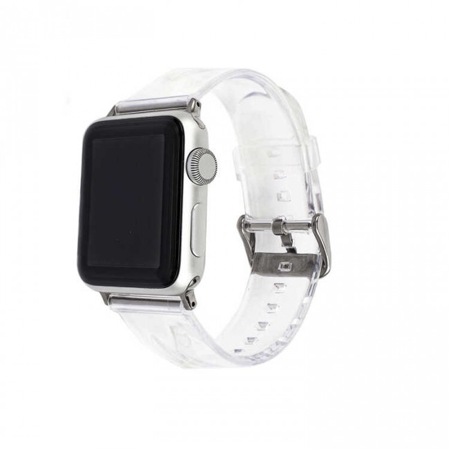 Apple Watch 42mm KRD-13 Şeffaf Silikon Kordon Apple Watch 42mm KRD-13 Şeffaf Silikon Kordon